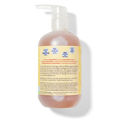 California Baby Calendula Shampoo & Body Wash – 100% Plant-Based, Hypoallergenic (562mL / 19oz)