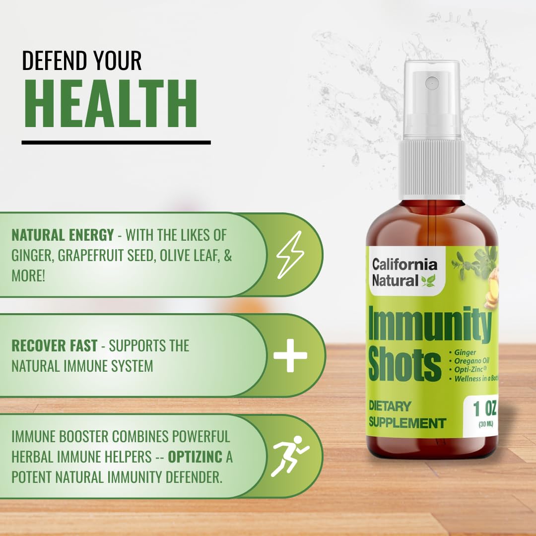 California Natural Immunity Shots 1oz – Organic Ginger & Oregano
