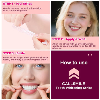CALLSMILE Teeth Whitening Strips - Sensitive Teeth, Coconut Formula, 28 Strips (14 Days)