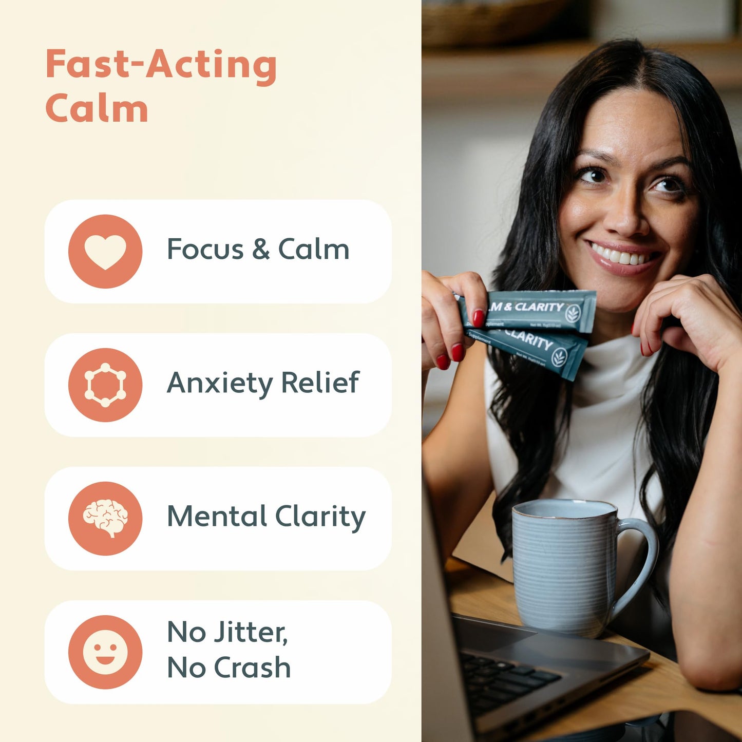 Calm & Clarity Raspberry Liquid Shot – Fast-Acting Calm (15-count)