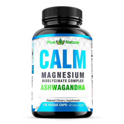Calm - Magnesium Glycinate with Ashwagandha Root Extract | Dietary Supplement