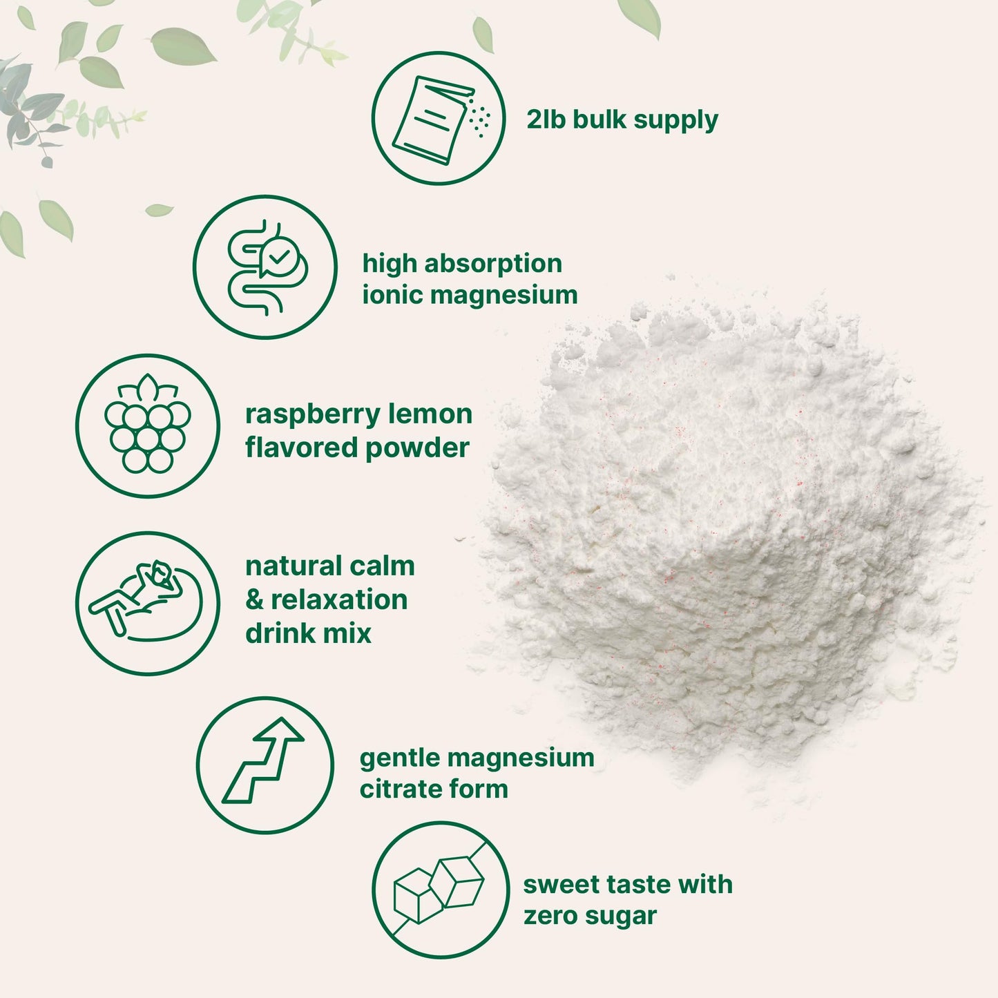 Calm Magnesium Powder 2lbs | Magnesium Citrate, Raspberry Lemon