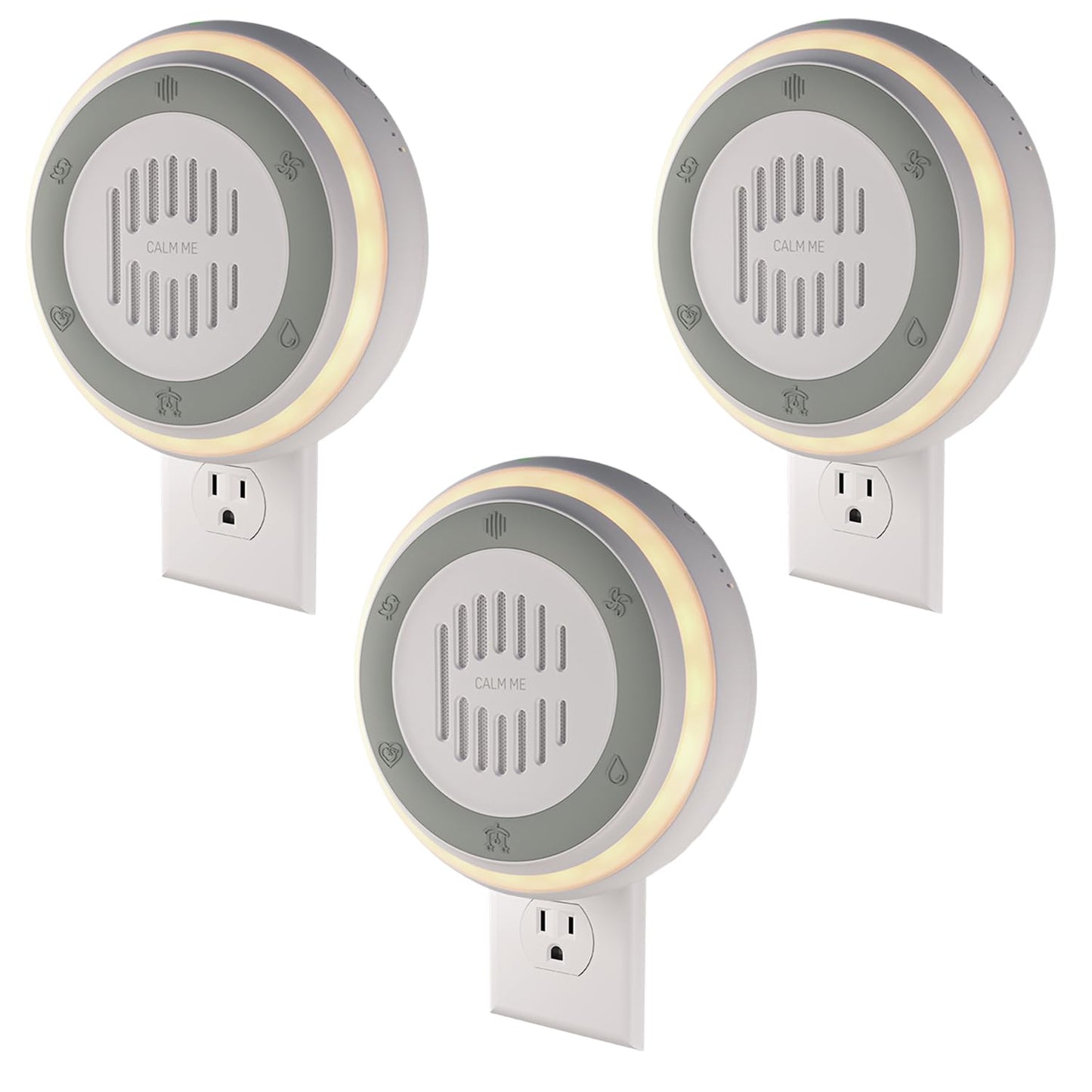 Calm Me 3 Pack White Noise Machine for Office Privacy and Focus — 20 Sounds