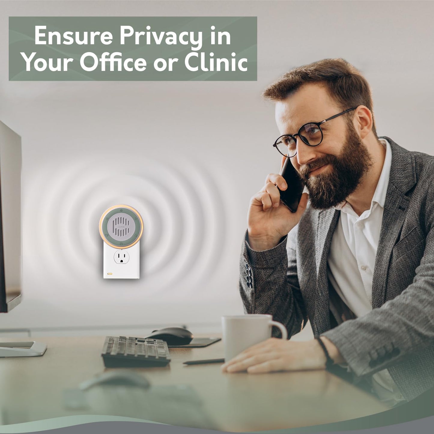 Calm Me 3 Pack White Noise Machine for Office Privacy and Focus — 20 Sounds