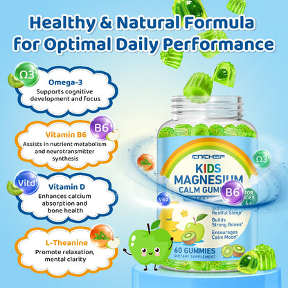2PCS Center-Filled Magnesium Gummies 300MG – Sleep & Calm for Kids & Adults