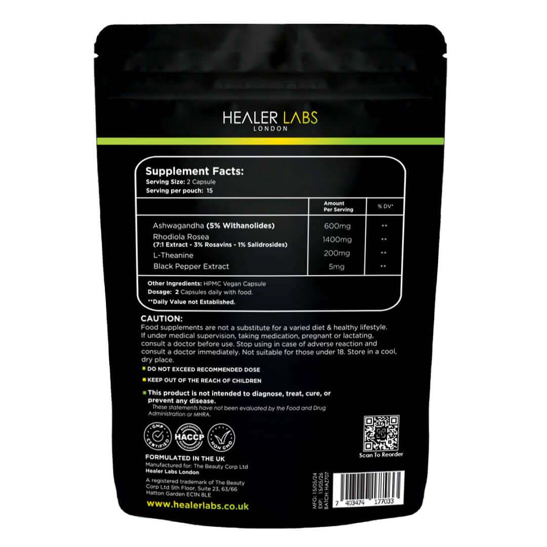 Ashwagandha + Rhodiola Rosea +  L-Theanine