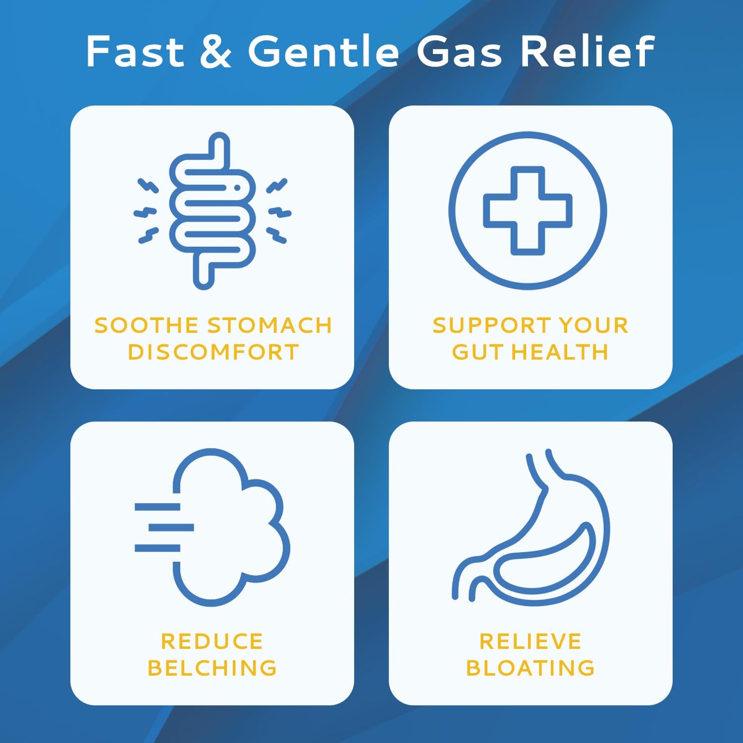CALMOUR Anti Gas Relief 10 Strips – Mint Flavor Dissolving Strips for Quick Gas Relief