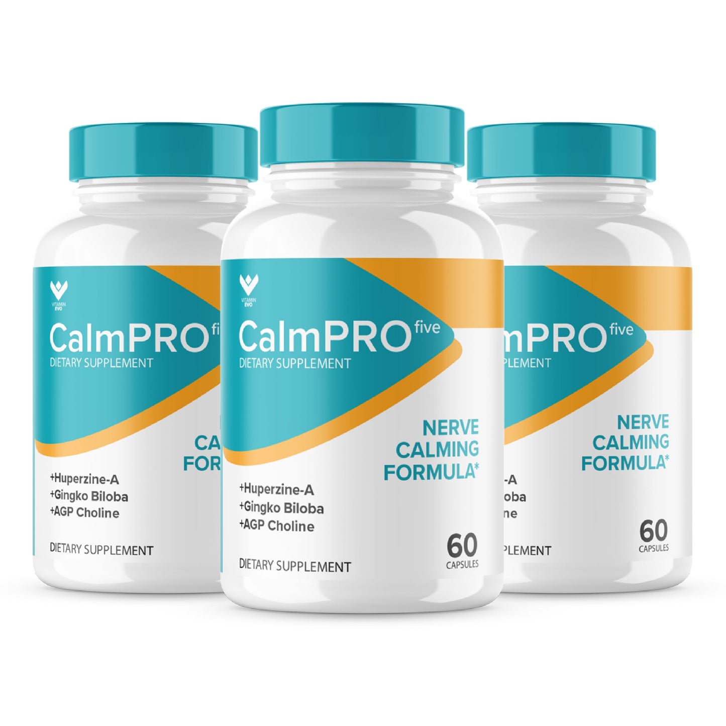 (3 PACK) CalmPro5 – Natural Nerve Calm Aid Supplement | 180 Caps | 3 Month Supply