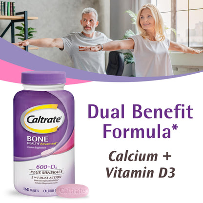 Caltrate 600 Plus D3 Minerals - Calcium & Vitamin D Tablets, 165 Count