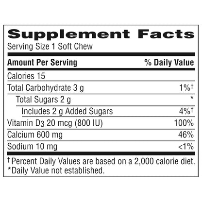 Caltrate 600 Plus D3 Soft Chews – Vanilla Creme Calcium Vitamin D Supplement