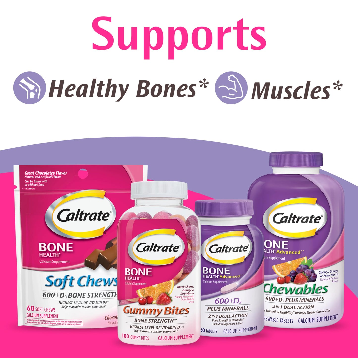 Caltrate 600 Plus D3 Soft Chews – Vanilla Creme Calcium Vitamin D Supplement