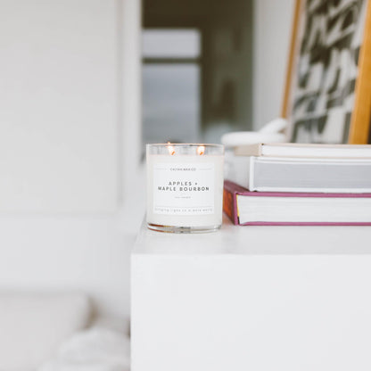 Calyan Wax Co. Apples & Maple Bourbon 2 Wick Candle - 37 Hour Burn | Soy Wax