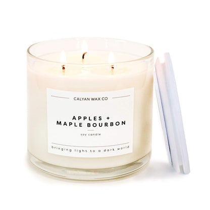 Calyan Wax Co. Apples & Maple Bourbon 3 Wick Soy Candle – 14.9oz