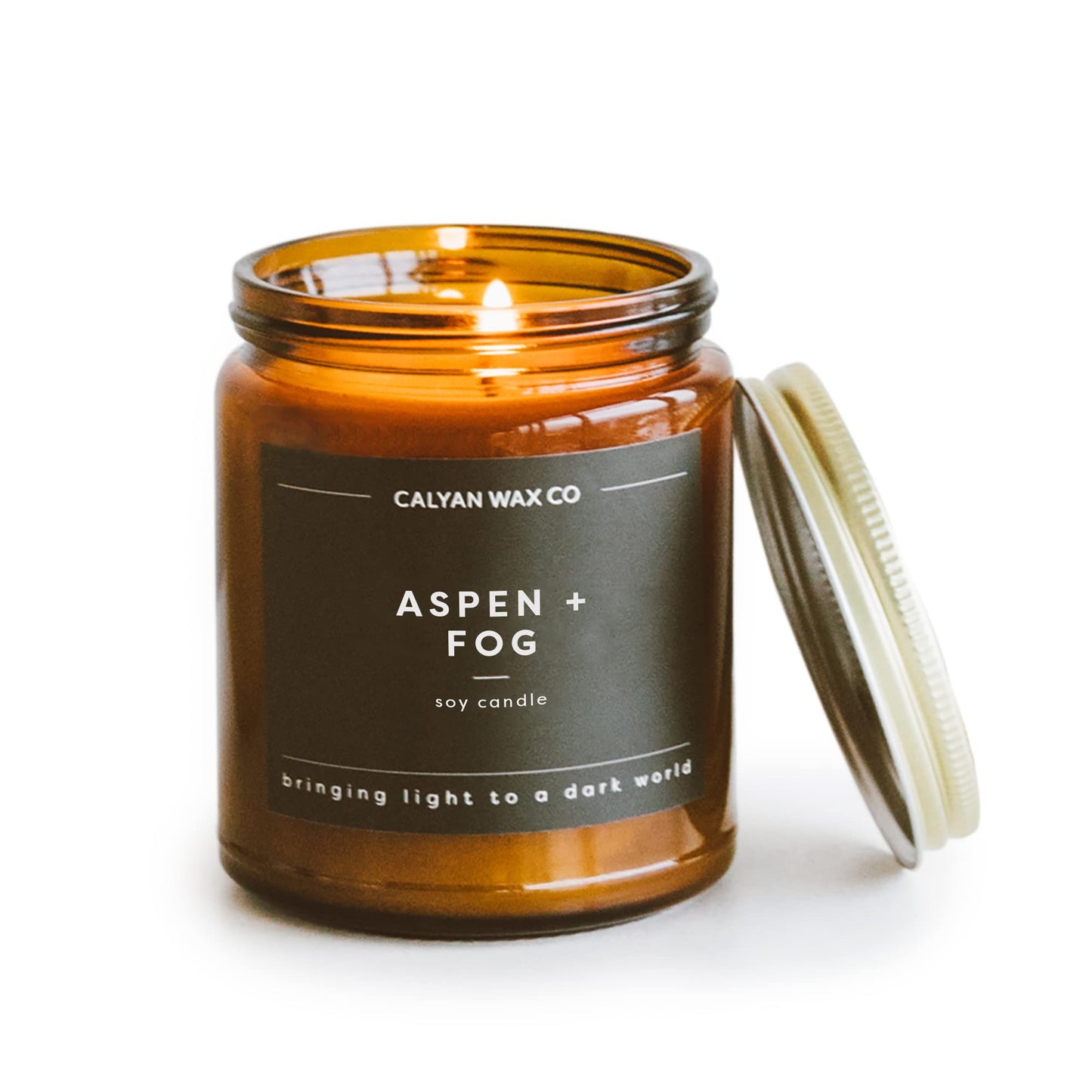 Calyan Wax Co. Aspen & Fog Candle – 7.2oz, 57 Hour Burn, Non-Toxic Soy