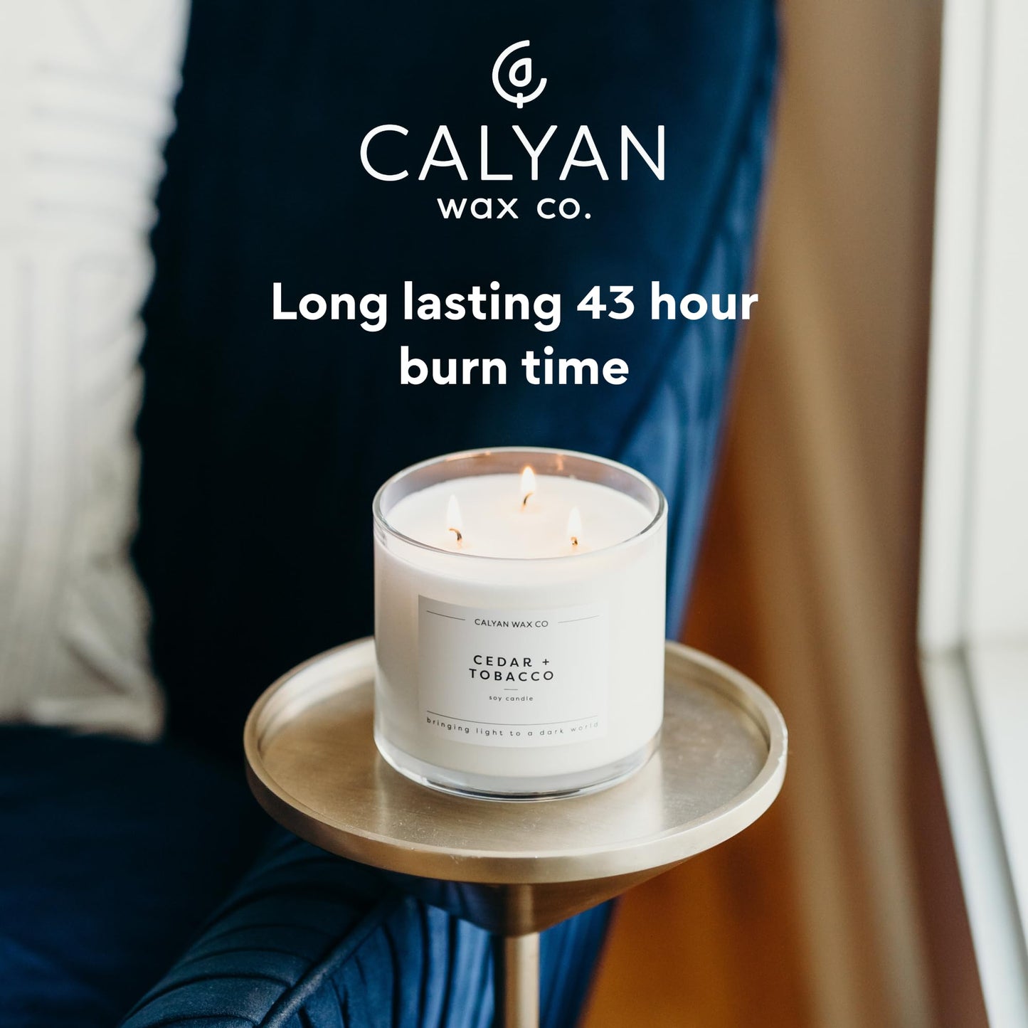Calyan Wax Co. Evergreen & Eucalyptus 3-Wick Soy Candle – 14.9oz, 43h Burn