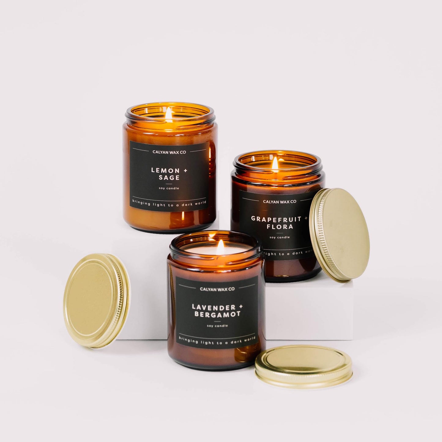 Calyan Wax Co. Evergreen & Eucalyptus Candle — 57-Hour Burn, Non-Toxic Soy, Amber Jar 7.2oz