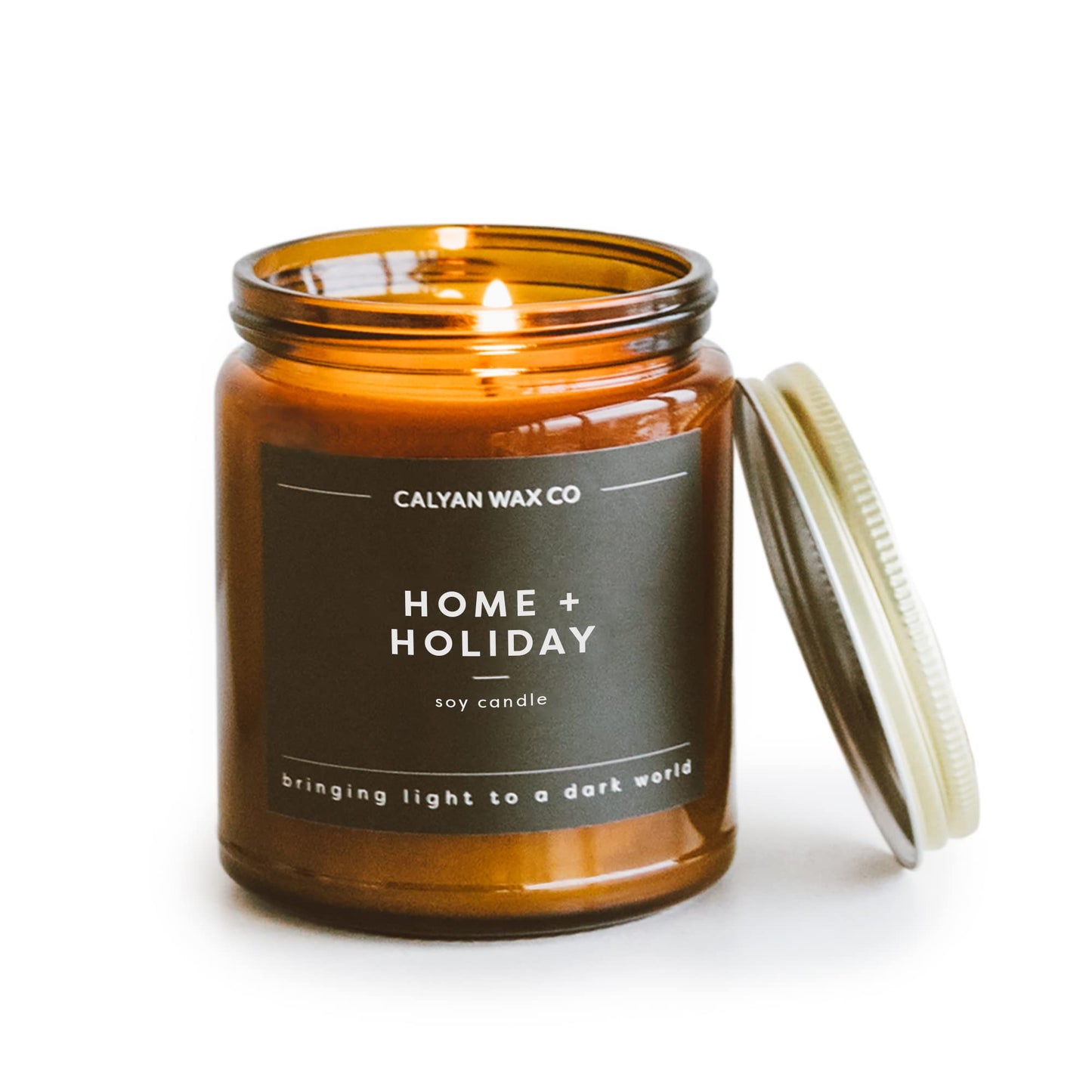 Calyan Wax Co. Home & Holiday Scented Candle – 57-Hour Burn, Non-Toxic Soy, Amber Jar 7.2oz