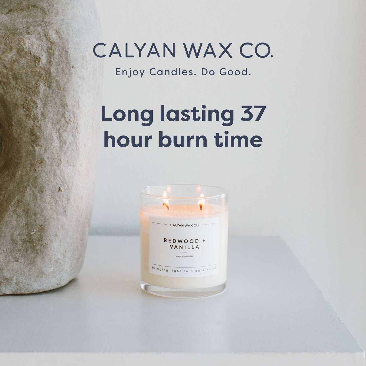 Calyan Wax Co. Lemon & Sage 2 Wick Candle | 37 Hour Burn | Non-Toxic Soy | 8.8oz