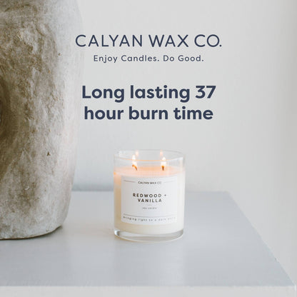 Calyan Wax Co. Lemon & Sage 2 Wick Candle | 37 Hour Burn | Non-Toxic Soy | 8.8oz