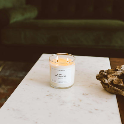 Calyan Wax Co. Musk & Teakwood 2-Wick Soy Candle | 8.8oz