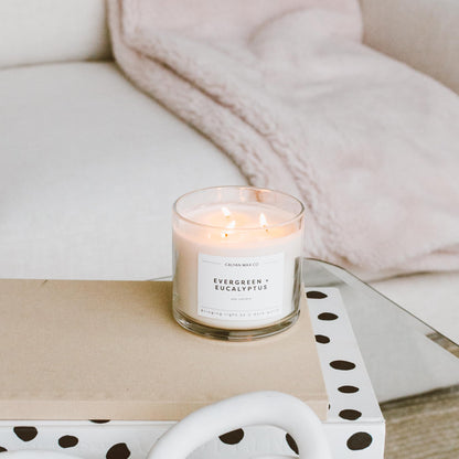 Calyan Wax Co. Seaside & Citrus 3 Wick Soy Candle – 14.9oz, 43-Hour Burn