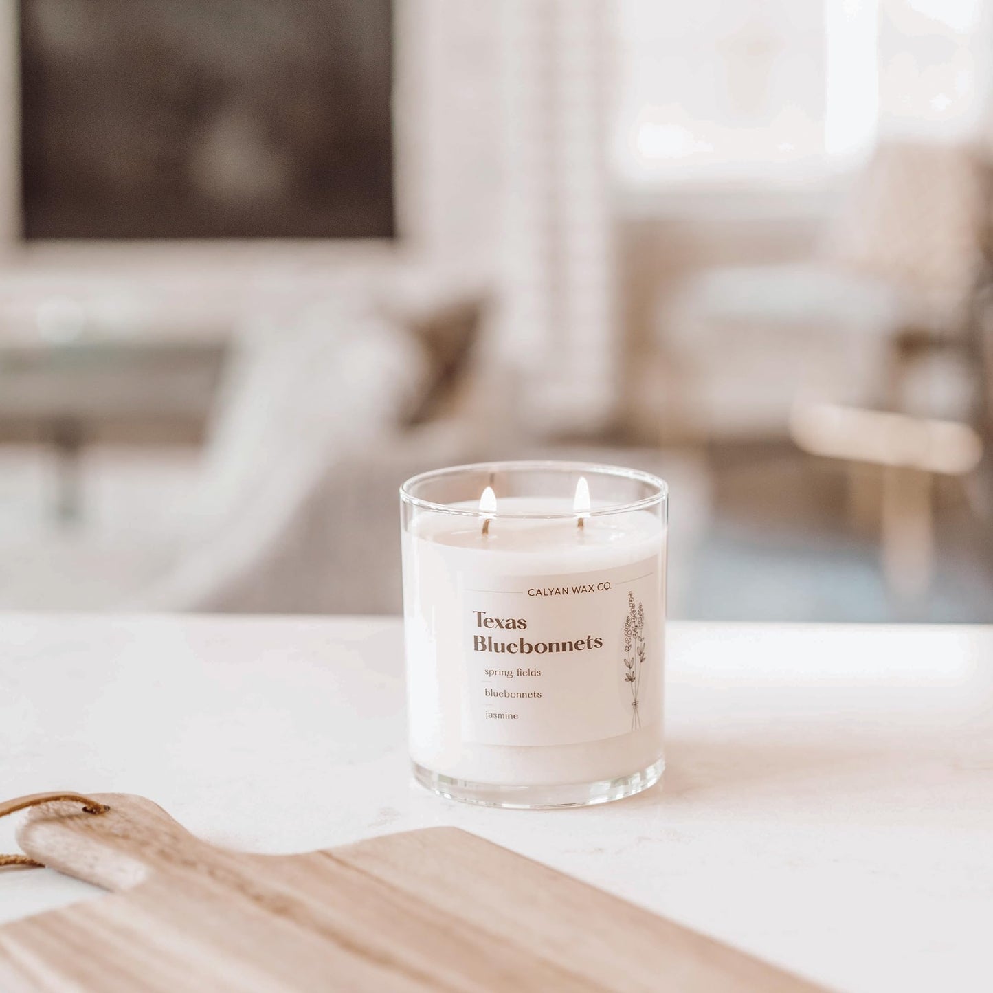 Texas Bluebonnets 2-Wick Soy Candle - Calyan Wax Co. - 8.8oz, 37hr Burn
