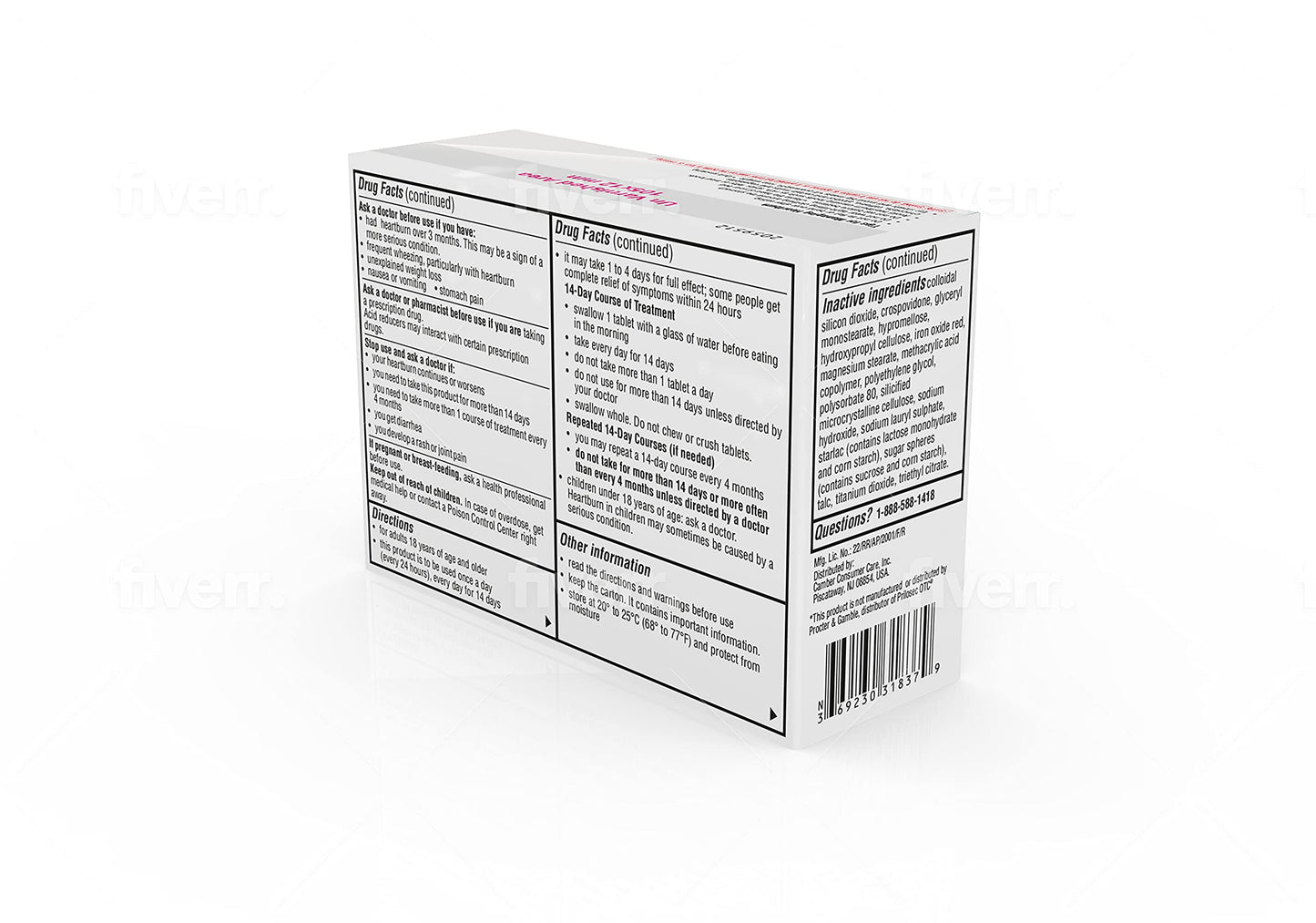 Camber Omeprazole 20mg Delayed-Release Tablets | Heartburn & Acid Reflux Relief (42 Count)