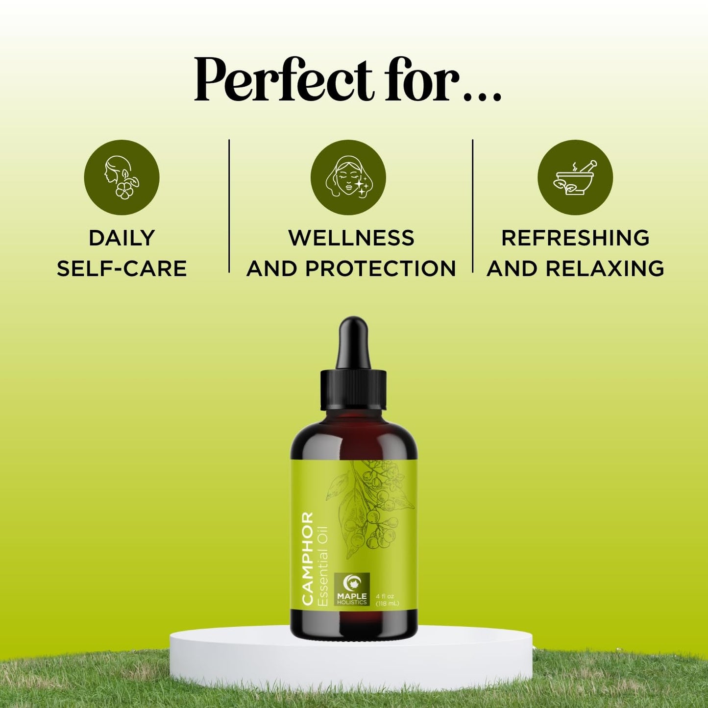 Pure Camphor Essential Oil 4 oz – 100% Pure for Aromatherapy & DIY