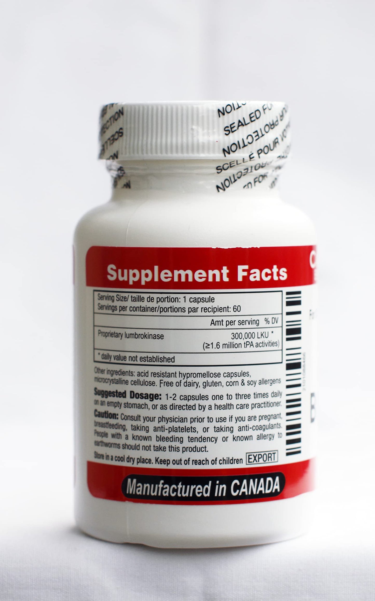 Canada RNA Boluoke 60 Capsules (Pack of 2) – Lumbrokinase Enzyme Supplement