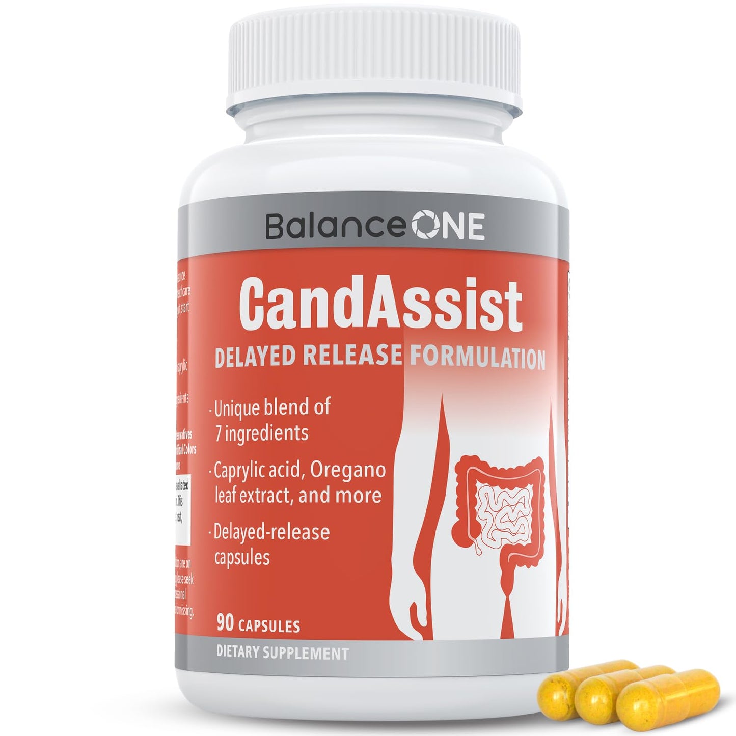 CandAssist Balance ONE Candida Support – Caprylic Acid, Berberine & Oregano