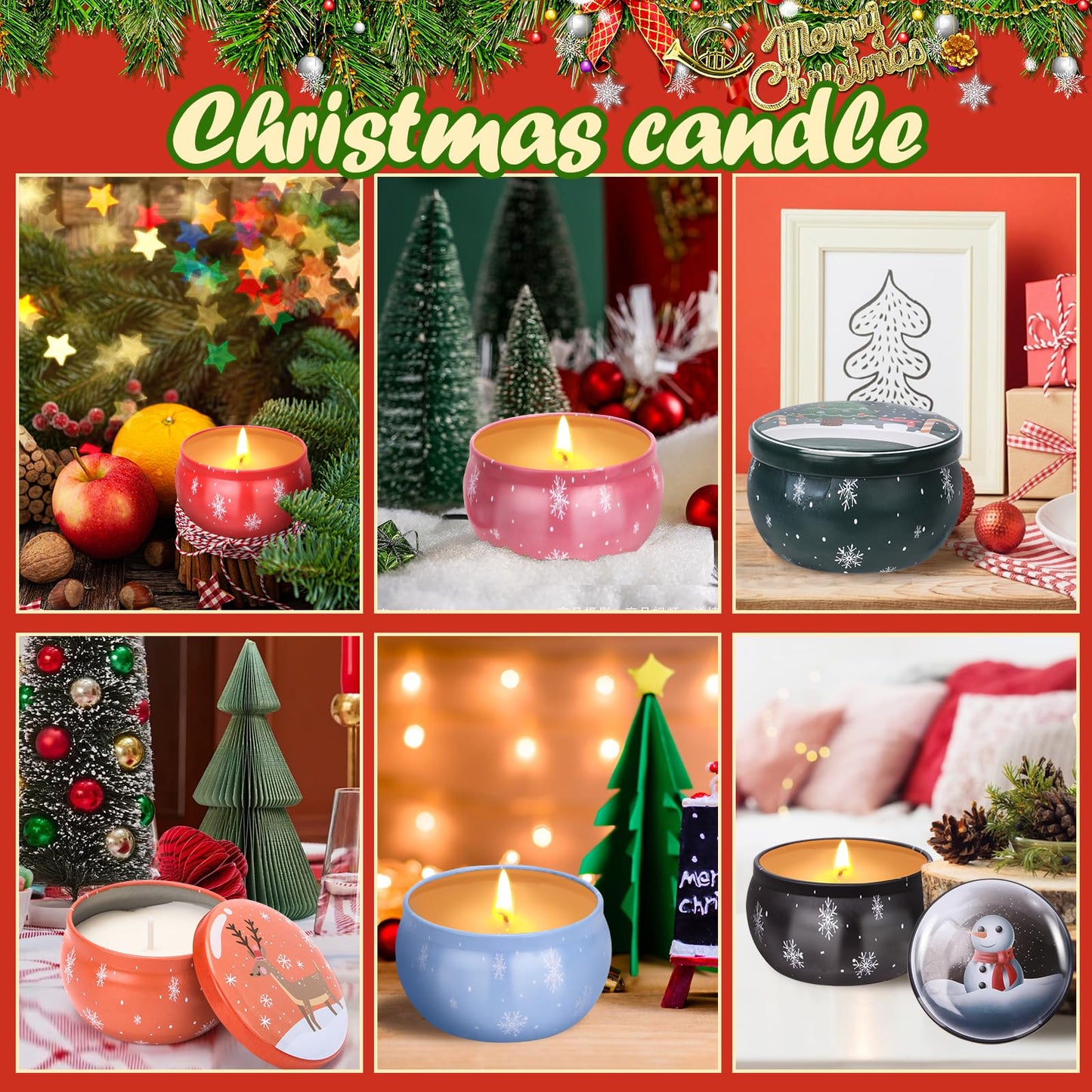 Christmas Scented Candles Gift Set for Women – 6-Pack Soy Aromatherapy Candles