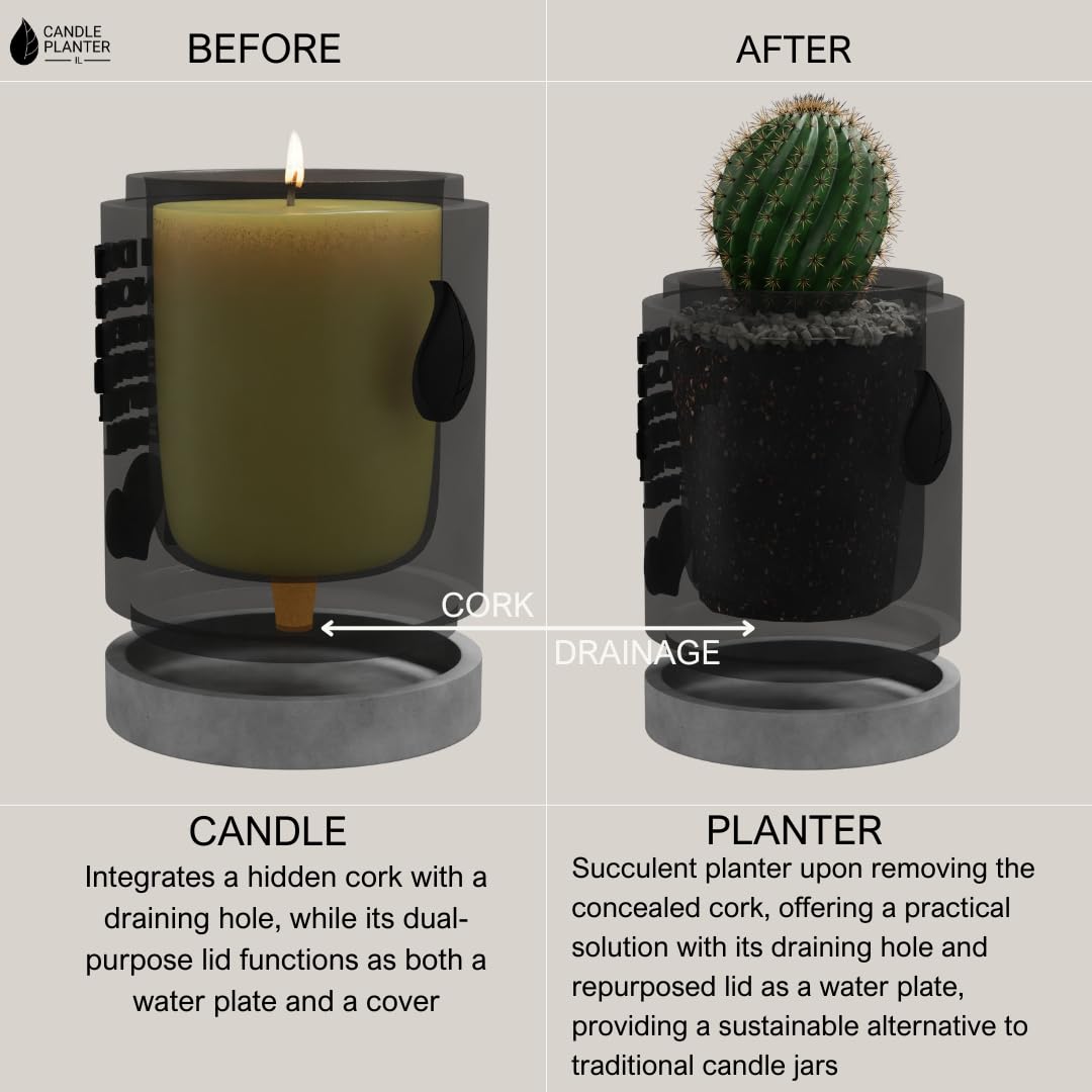 Candle Planter Hug in a Jar – Aromatherapy Soy Candle & Succulent Planter