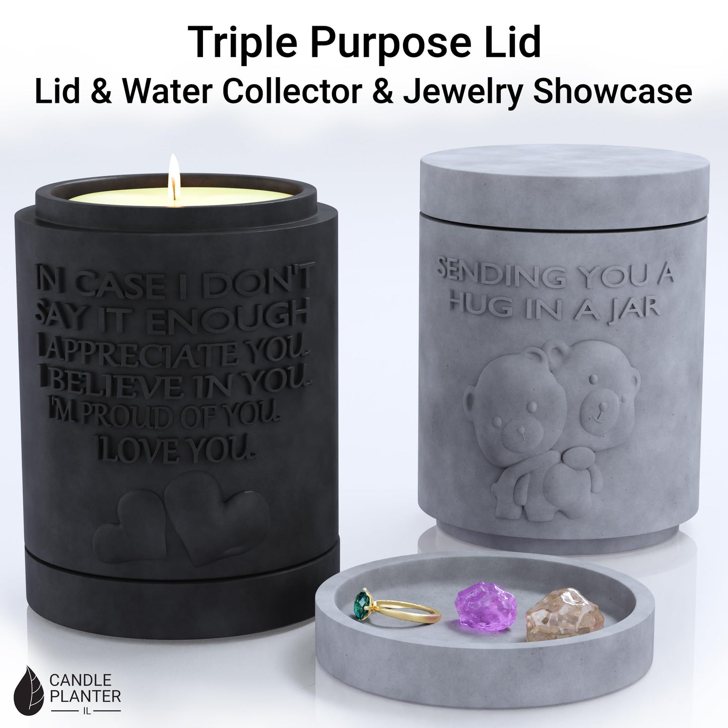 Candle Planter Hug in a Jar – Aromatherapy Soy Candle & Succulent Planter