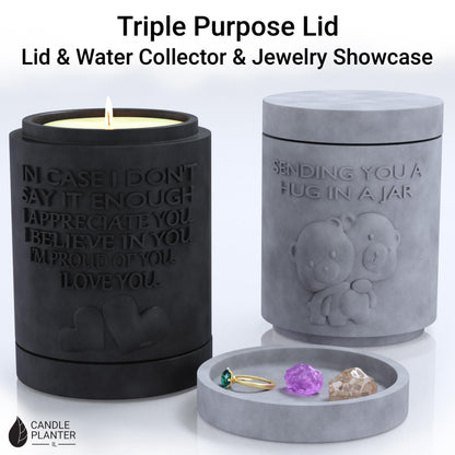 Candle Planter Hug in a Jar – Aromatherapy Soy Candle & Succulent Planter