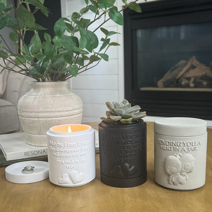 Candle Planter Hug in a Jar – Aromatherapy Soy Candle & Succulent Planter