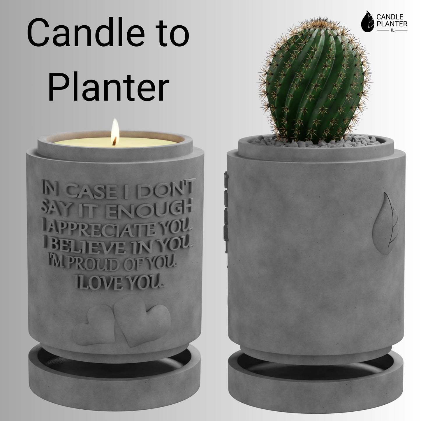 Candle Planter Hug in a Jar – Aromatherapy Soy Candle & Succulent Planter