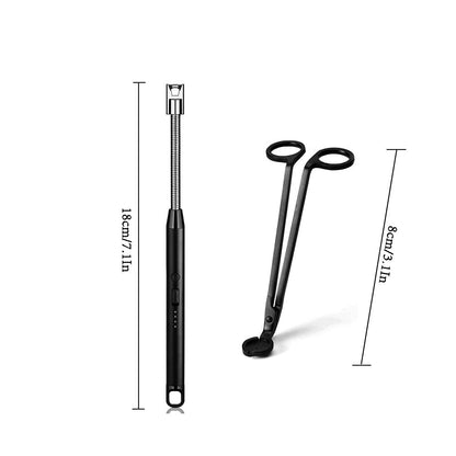 Vidisan Rechargeable Candle Lighter & Wick Trimmer – Candle Accessory Set (USB, Black)