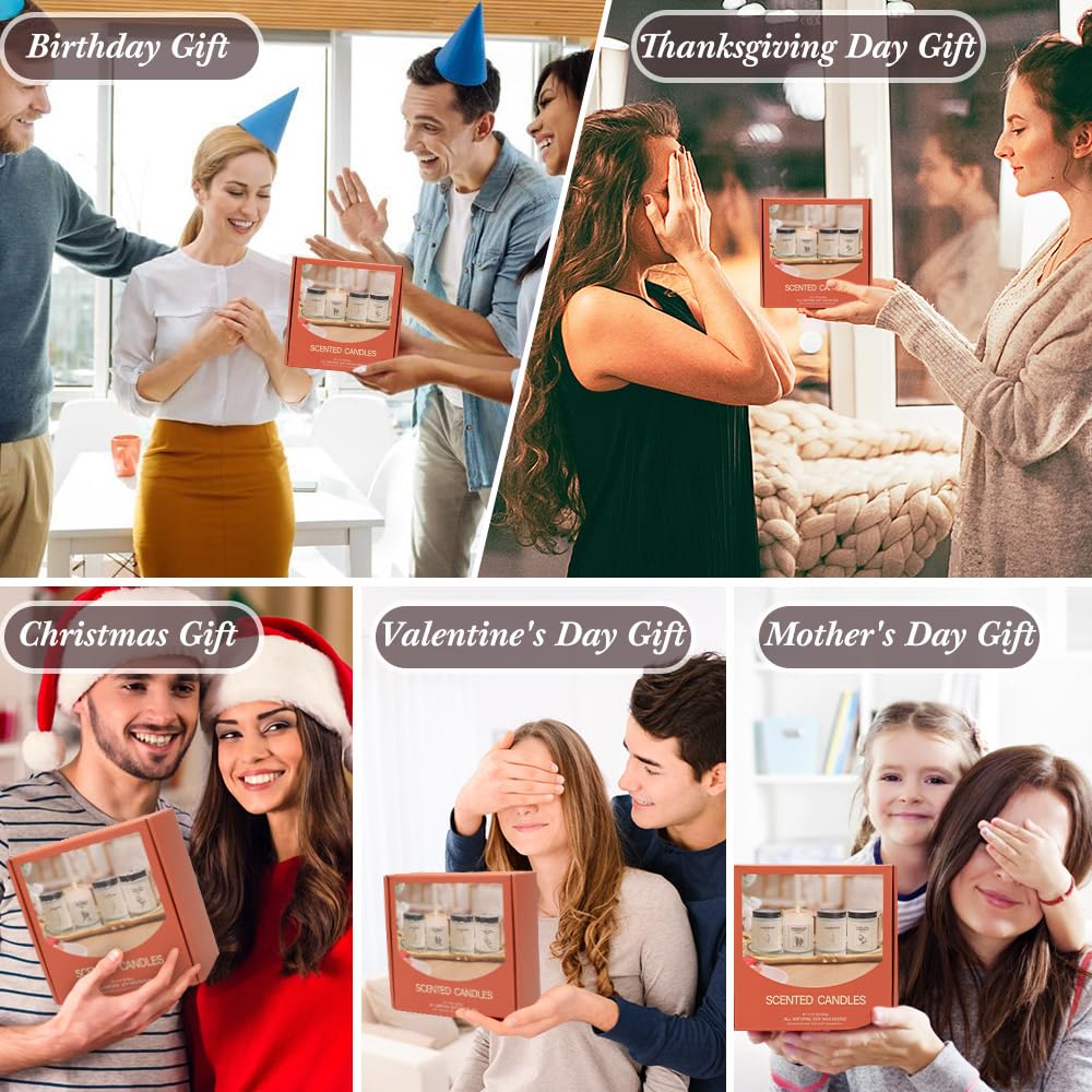 4 Pack Lavender Scented Candles Gift Set | 28 oz, Soy Wax, 200h Burn Time