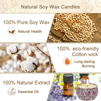 Candles for Women | 4 Pack Scented Soy Wax Gift Set | Long-Lasting Aromatherapy