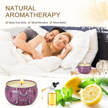 Candles for Women | 4 Pack Scented Soy Wax Gift Set | Long-Lasting Aromatherapy