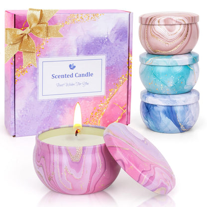 Aromatherapy Candles Gift Set for Women - 4 Pack, 80 Hours Long Lasting, Home Scented, Gifts for Christmas, Birthday & Valentine's Day