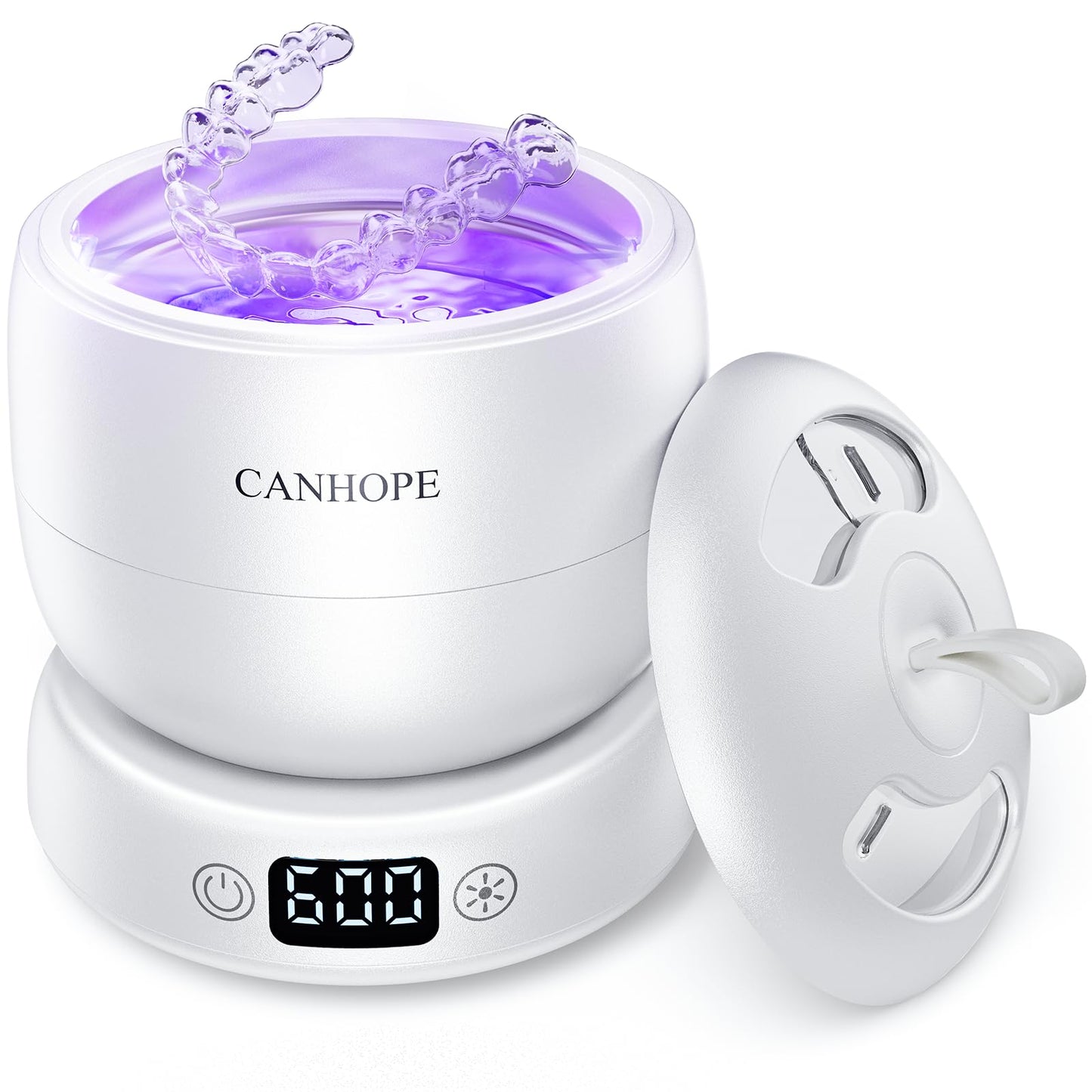 CANHOPE Ultrasonic Retainer Cleaner – 42kHz, IPX7, 3 Timers, Quiet