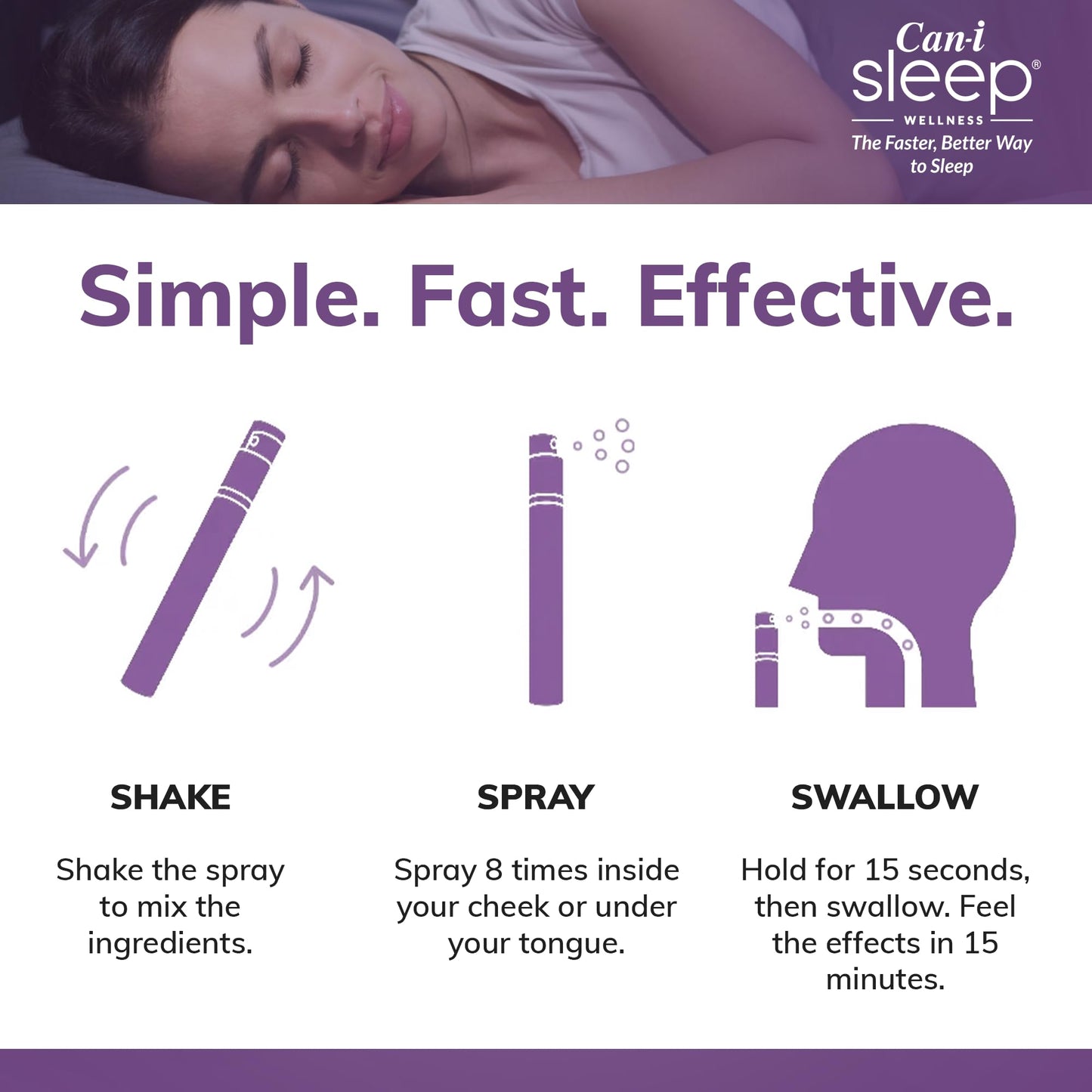 Feel Amazing Sleep Spray by Cani Brands – Fast Sleep Onset in 10 Minutes, All-Natural Sleep Aid for Adults, Six Pack 180 Servings