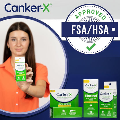 Canker-X Mouth Sore Spray  Benzocaine-Free & Alcohol-Free Oral Pain Relief (0.51 Fl. Oz) | Targeted Spray Nozzle