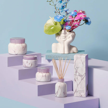 Capri Blue Modern Marble Reed Diffuser Set - Aloha Orchid (5.7 fl oz) | Luxury Home Fragrance