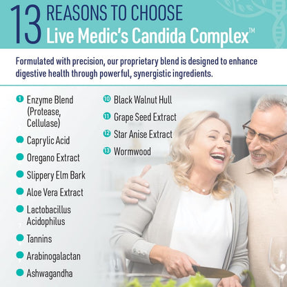 Liver Medic Candida Complex - Probiotic with Oregano Oil & Digestive Enzymes