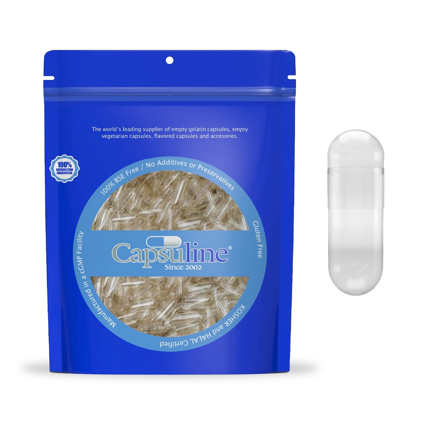 Capsuline Size 000 Gelatin Empty Capsules – 10,000 Count | Kosher, Gluten Free & Non-GMO Certified