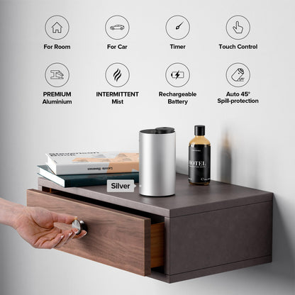 Waterless Diffuser Starter Kit – Ritz-C. Inspired 30mL Fragrance Oil | Battery-Operated Portable Scent Diffuser (Gold ANX)