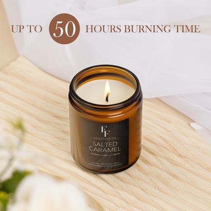 Salted Caramel Scented Candle – 7oz Soy Wax, Aromatherapy Gift
