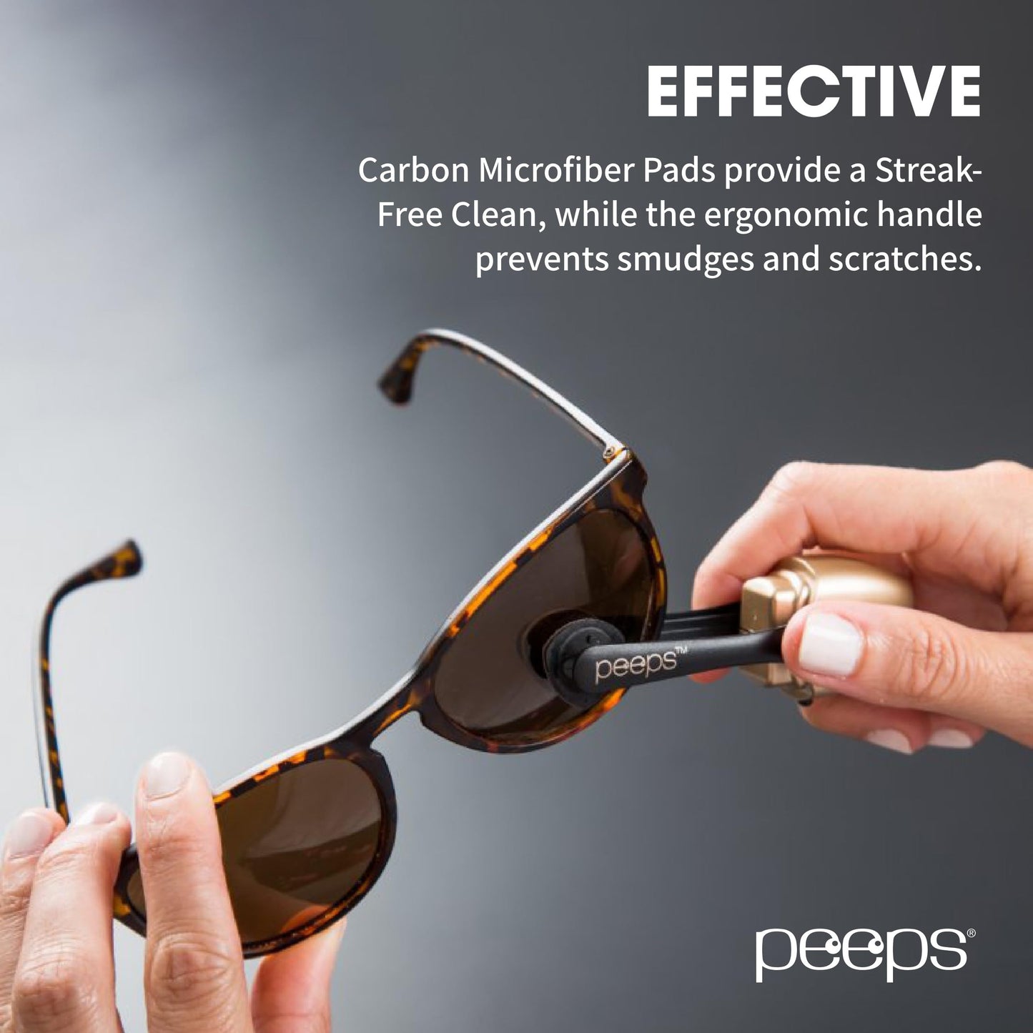 CarbonKlean Peeps Glasses Cleaner - Carbon Microfiber Lens Cleaning Kit (3 Count)
